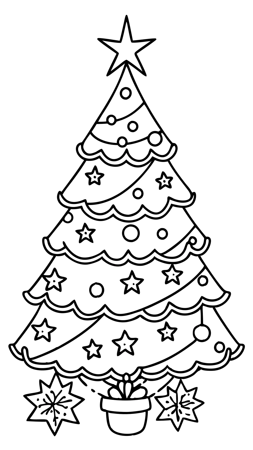 christmas tree coloring page pdf